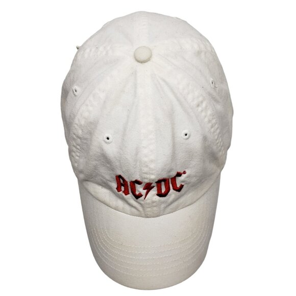 AC DC Hat White Red Logo Embroidered Adjustable Strap KC Caps Cotton - Picture 5 of 13